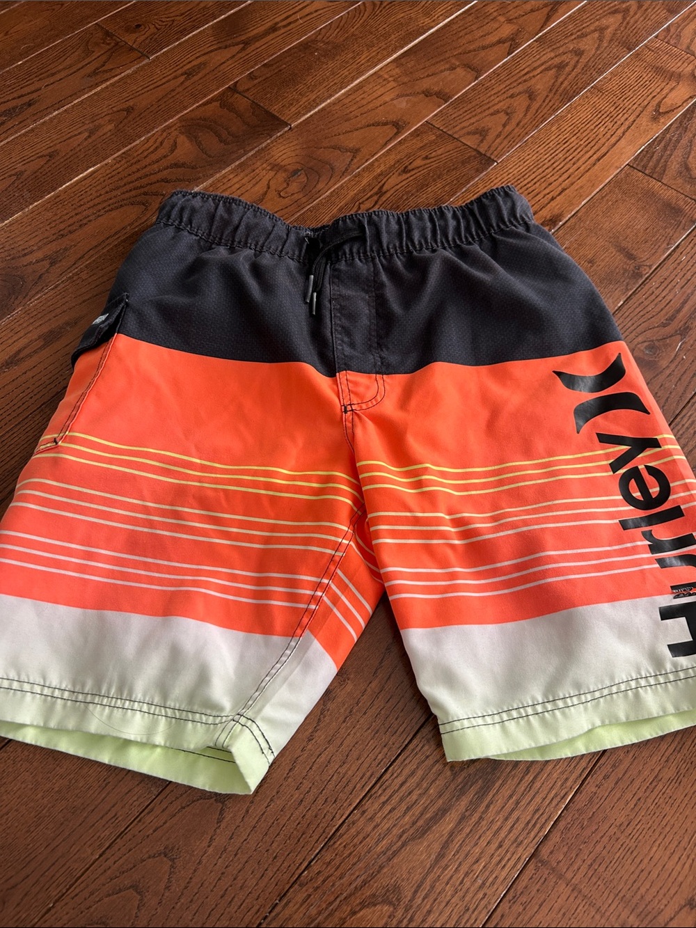 🔥 4/$25 - Hurley Black and Orange Boys Swim Shorts